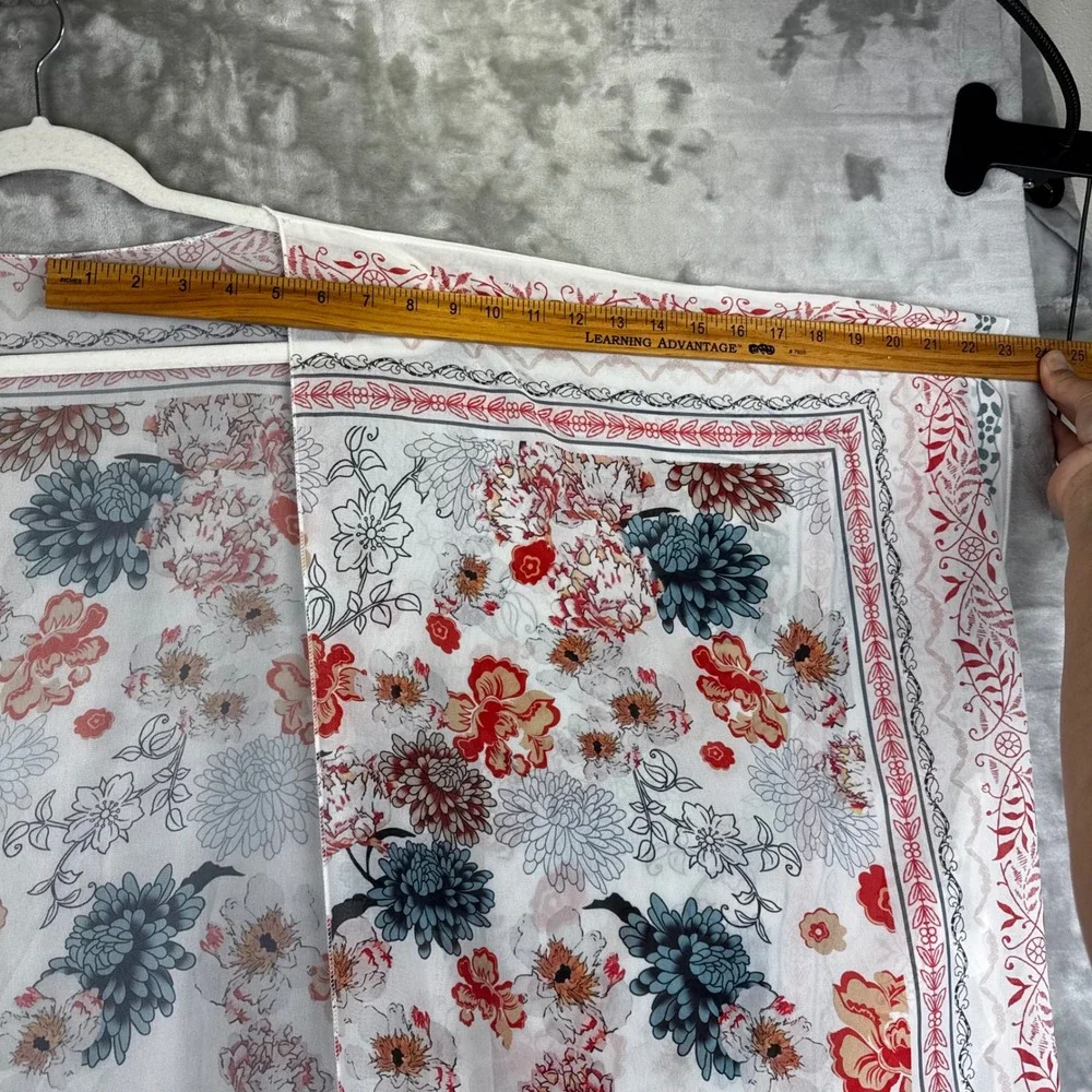 Unbranded Floral‎ Kimono Cover Up Women One Size White Multicolor Draped (1685)